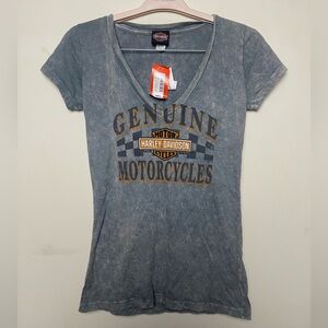 Vintage Harley-Davidson Women's Distressed Blue Tee